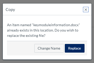keymoduleinformation.docx copy process, click replace to add file