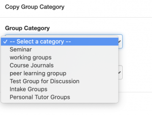 Select the groupset from the dropdown
