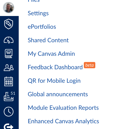 showing account tab open with feedback dashboard visable