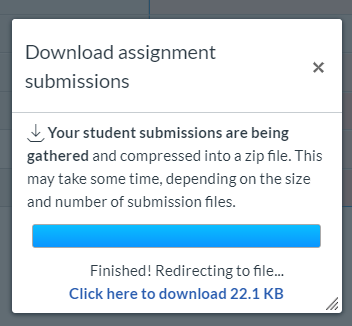 Download Assignments - Processing Window