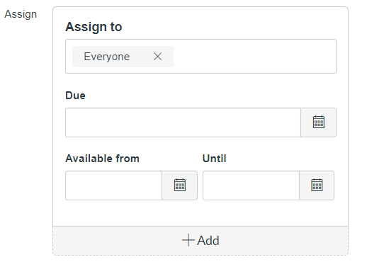 Screen grab of option to Assign to Everyone