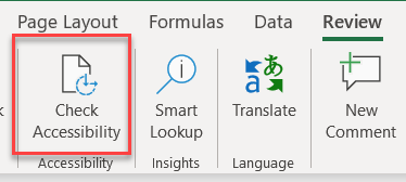 Review tab in mircorosoft word contains the 'check accessibility' option