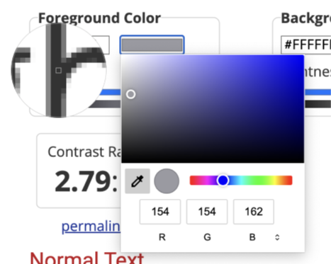 Use the colour picker via the colour box to select particular colours from your canvas page or document.