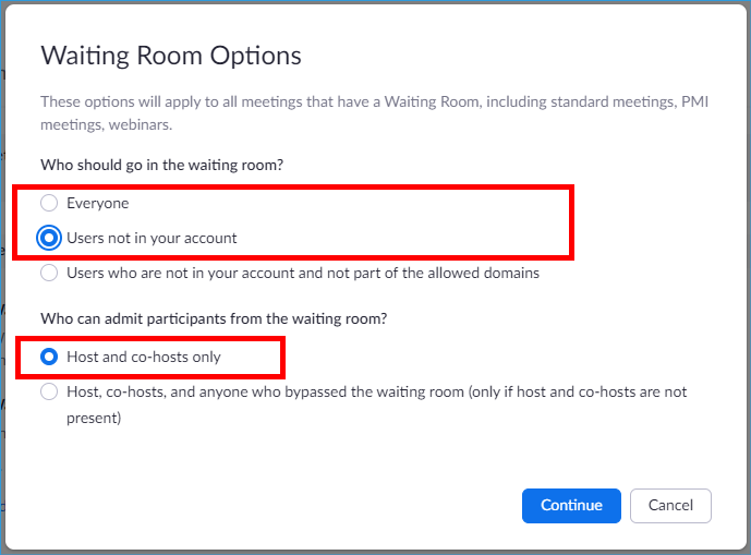 waiting room options waiting room options